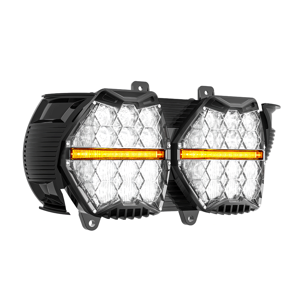'15-'25 Harley Road Glide Dual Honeycomb 240W 5.75" LED Dual Headlight with DRL