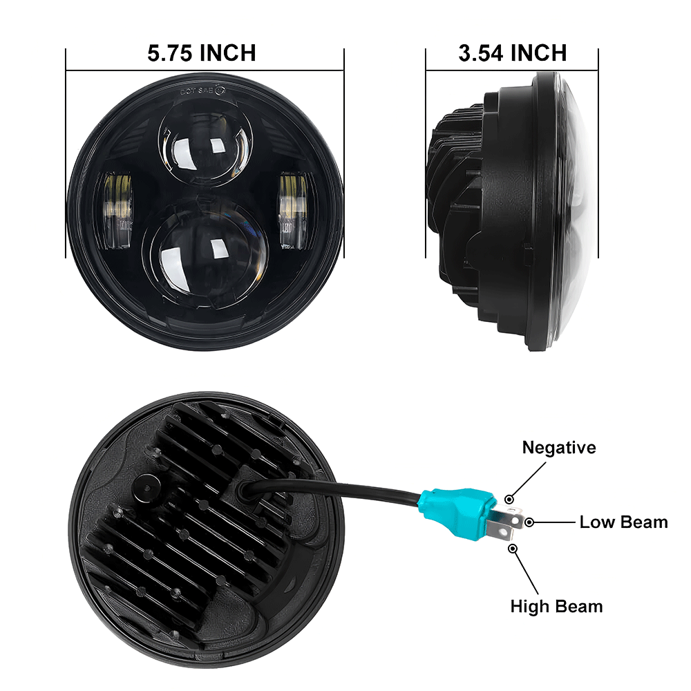 5.75 Inch Spider Series LED Motorcycle Projector Headlights for Harley