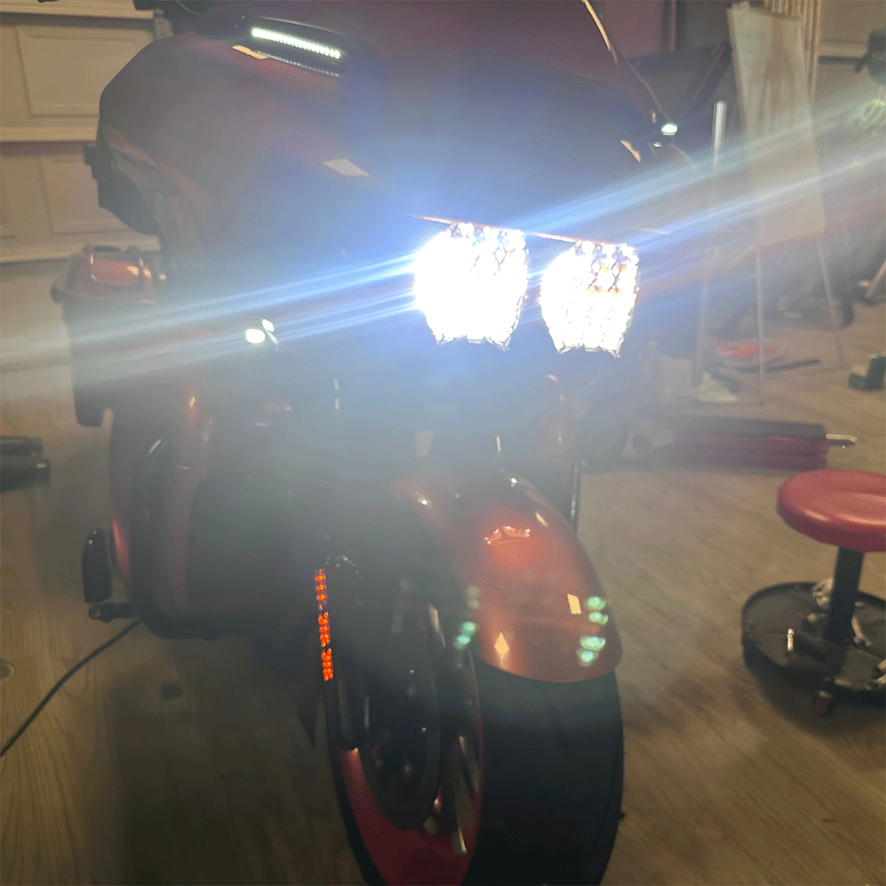 '15-'25 Harley Road Glide Dual Honeycomb 240W 5.75" LED Dual Headlight with DRL