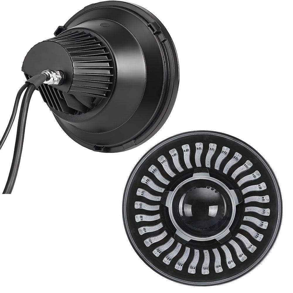 7" LED Lens Headlights with DRL & Turn Signal for 1976-2018 Jeep Wrangler CJ TJ LJ JK JKU (2pcs/set)