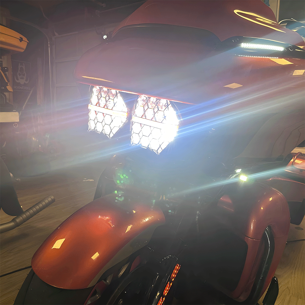 '15-'25 Harley Road Glide Dual Honeycomb 240W 5.75" LED Dual Headlight with DRL