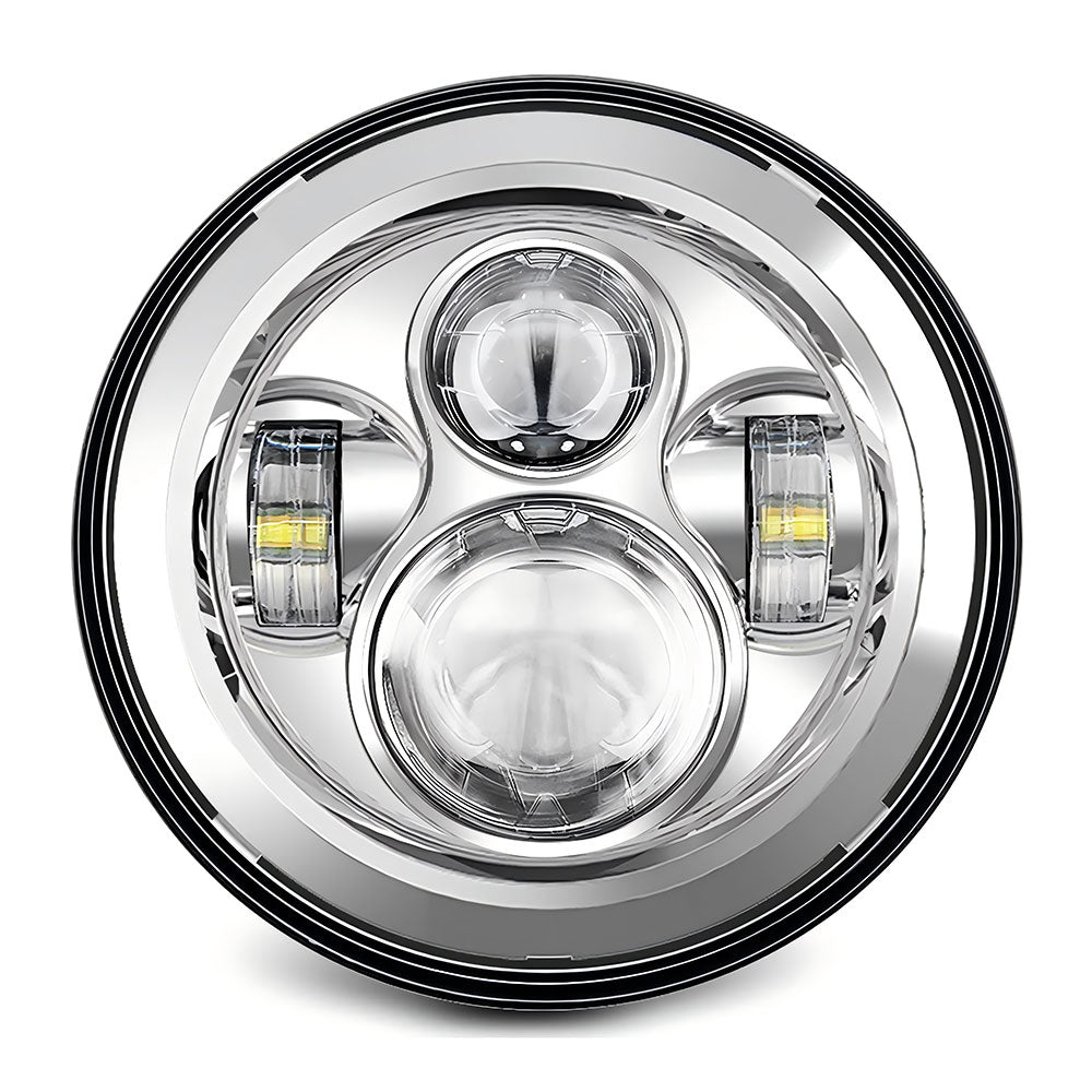 7" LED Headlight + 4.5" Passing Fog Lights Kit with Bracket Ring for Harley Davidson Motorcycles