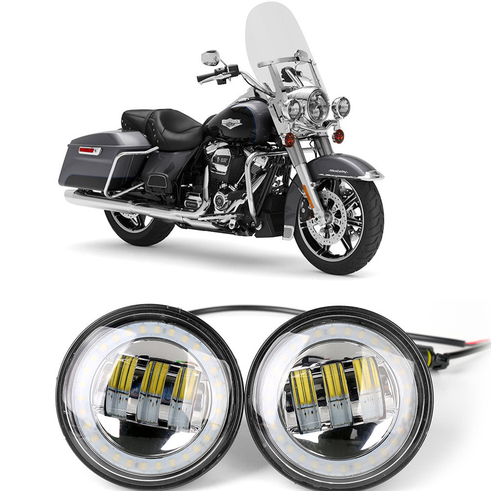 Harley-Davidson 4.5" 30W LED Passing Lamps with DRL (Chrome/Black)