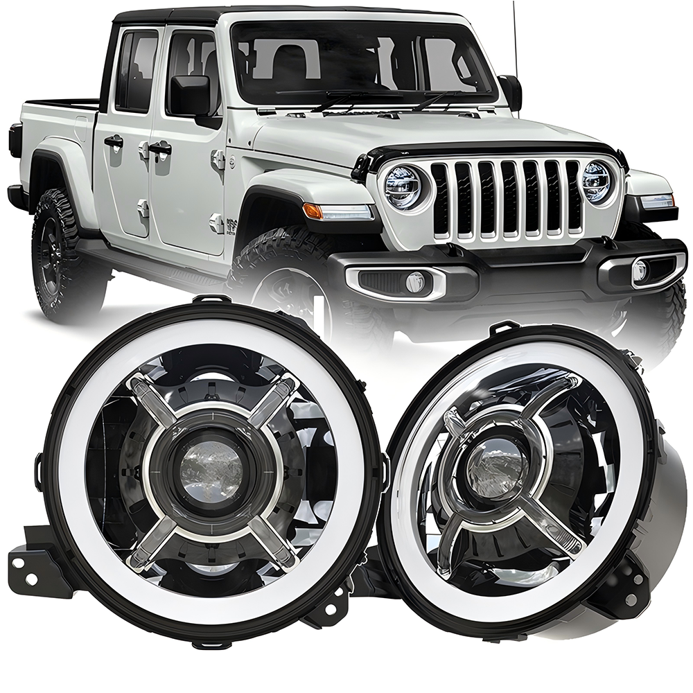 9-inch LED Headlights with DRL for 2018-2025 Jeep Wrangler JL 4xe & Gladiator (OEM Size)(2Pcs/Set)