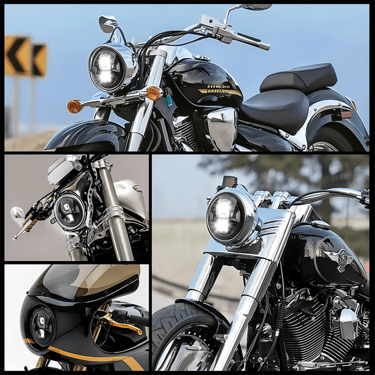 7" 3D Dual Lens Projector 45W LED Headlight for Harley Davidson