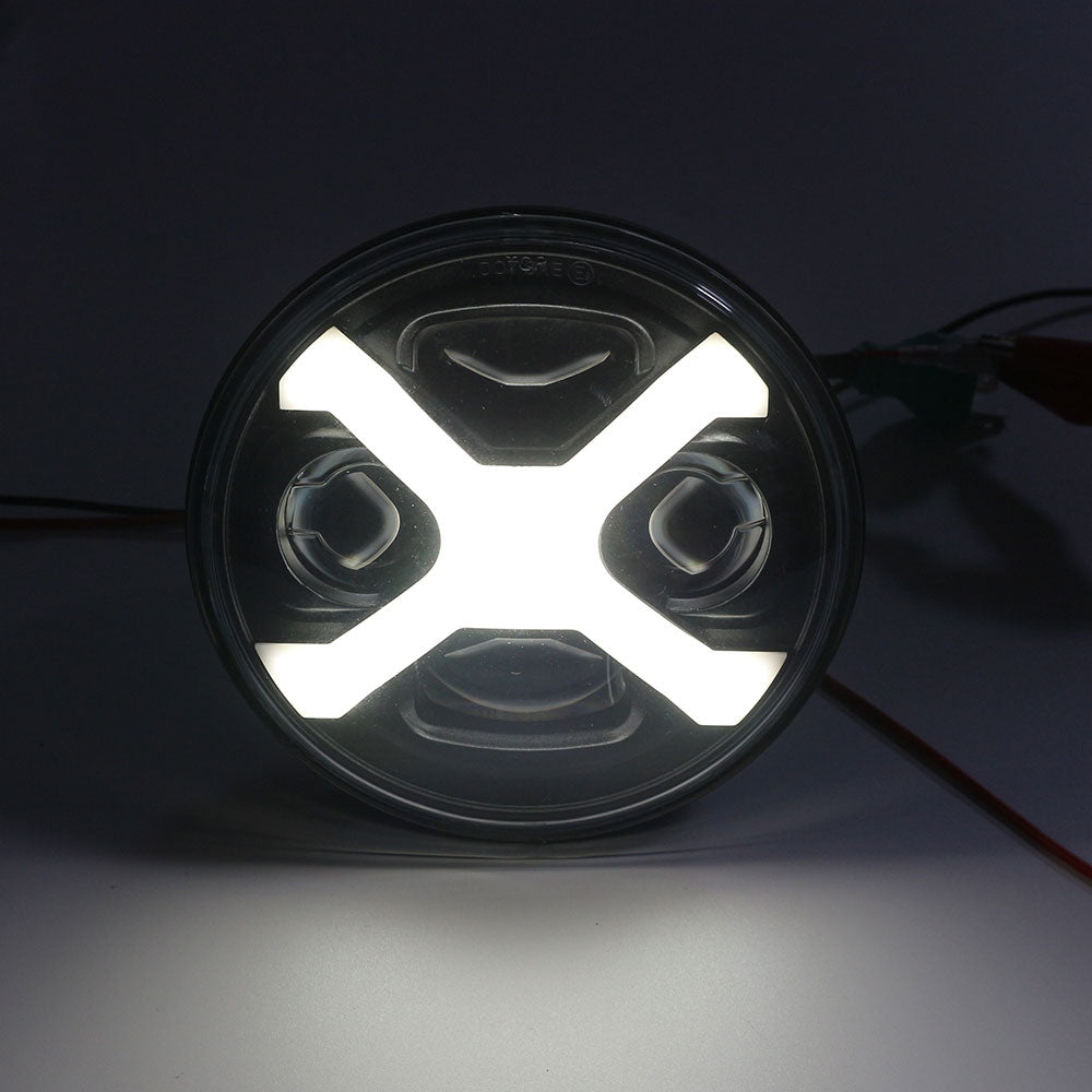 5.75" 60W New X-Shape LED Headlight with DRL for Harley-Davidson