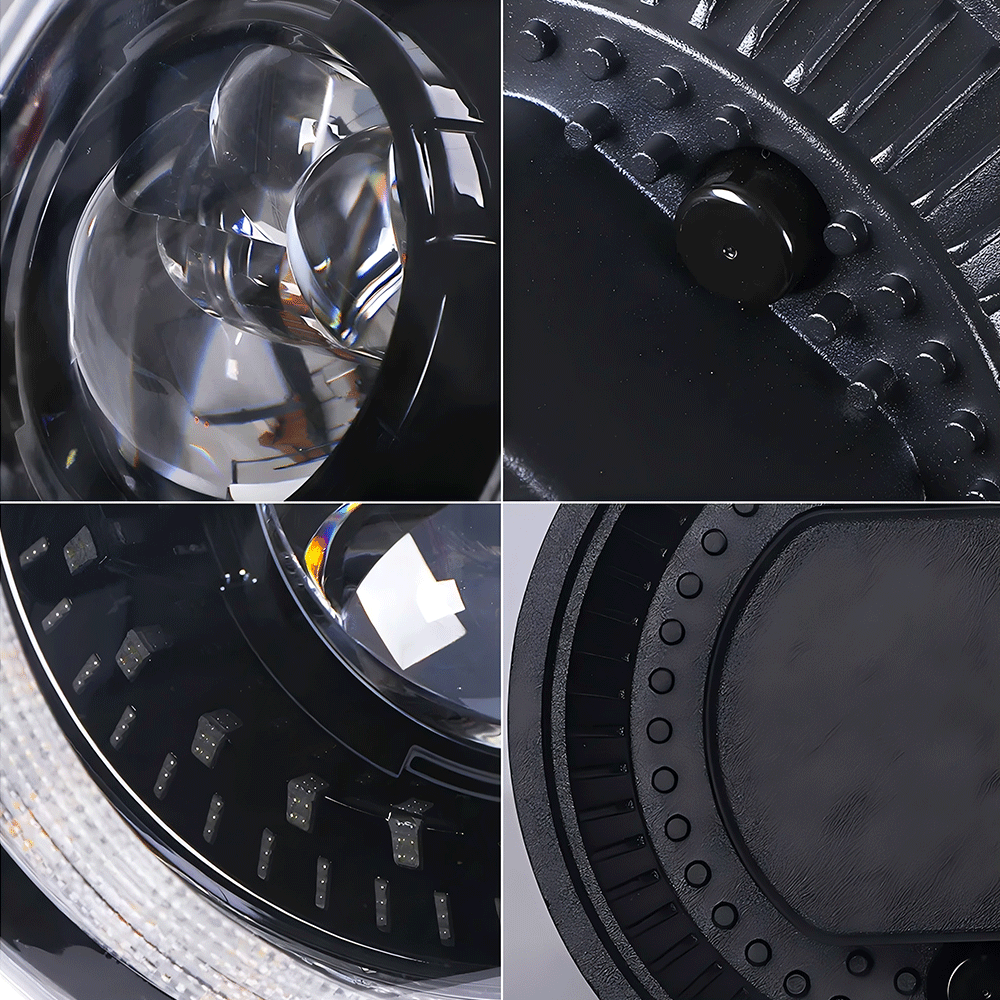7" Lens LED Headlight w/DRL and Turn Signal for Harley (Chrome/Black)