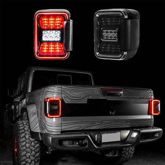 Smoked LED Tail Light Assembly for 2019-2025 Jeep Gladiator JT (Pair)