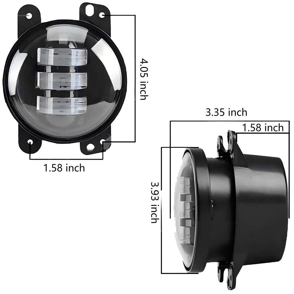 4 Inch 30W Black LED Fog Lights for 2007-2018 Jeep Wrangler JK JKU (2pcs/set)