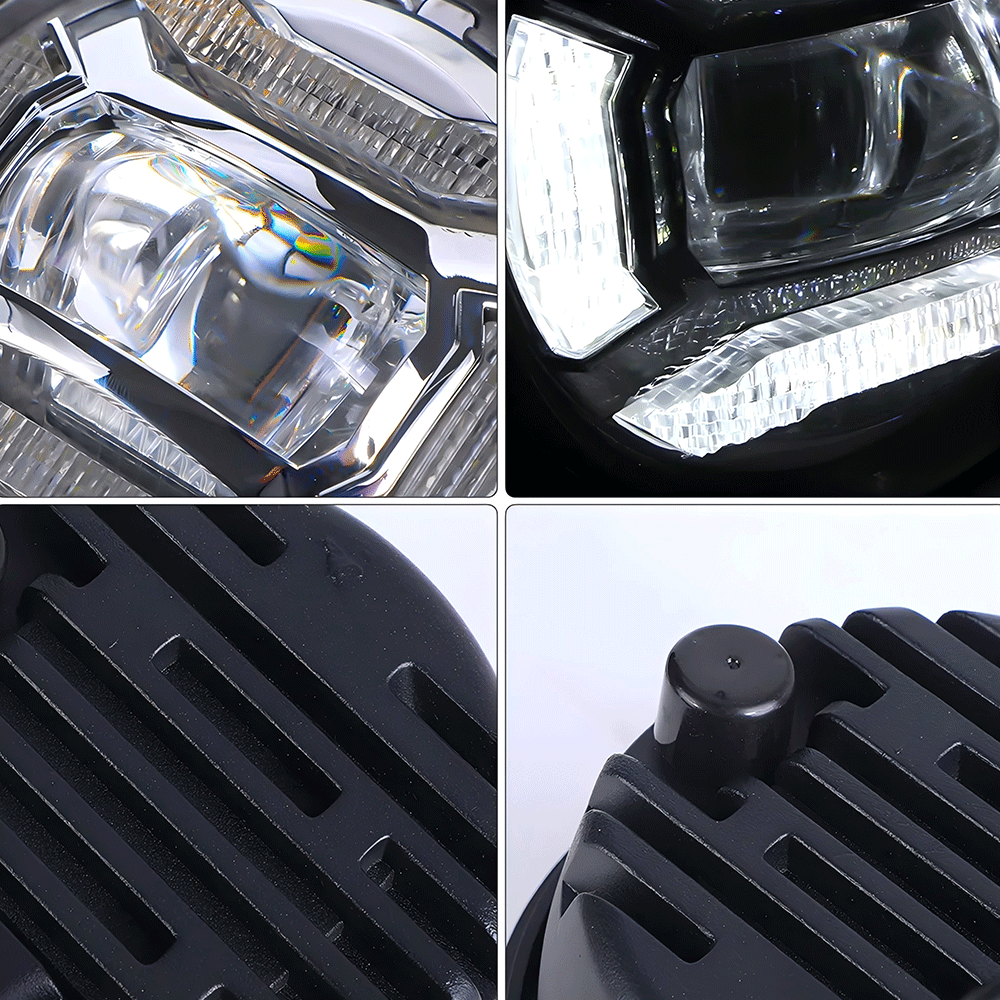 4.5" 30W Chrome/Black Lens LED Auxiliary Lights with DRL for Harley
