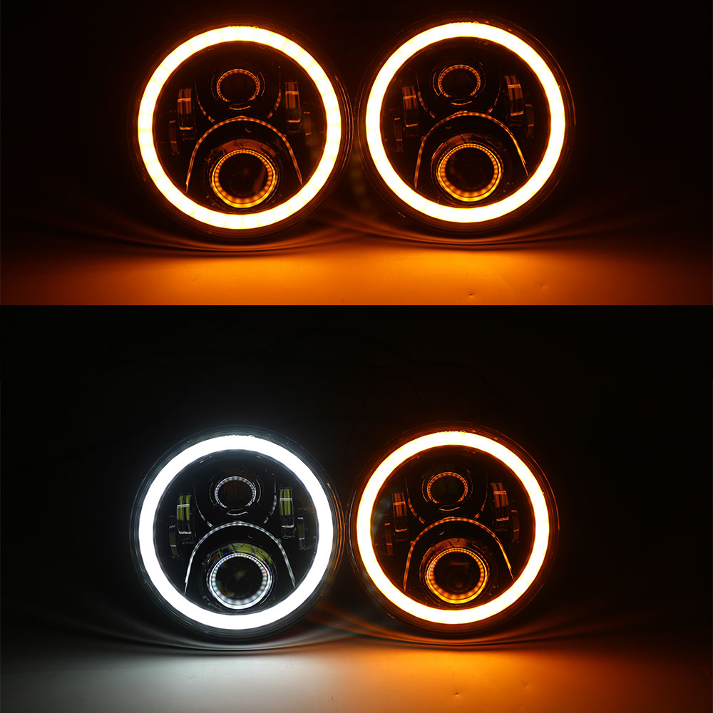7" Halo LED Headlights + 4.5" LED Fog Lights with DRL for Harley-Davidson (Chrome/Black)