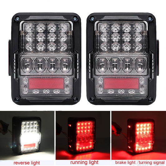 07"-18" Jeep Wrangler JK DOT 30W Black LED Tail Lights EMC Build-in (2Pcs/Set)