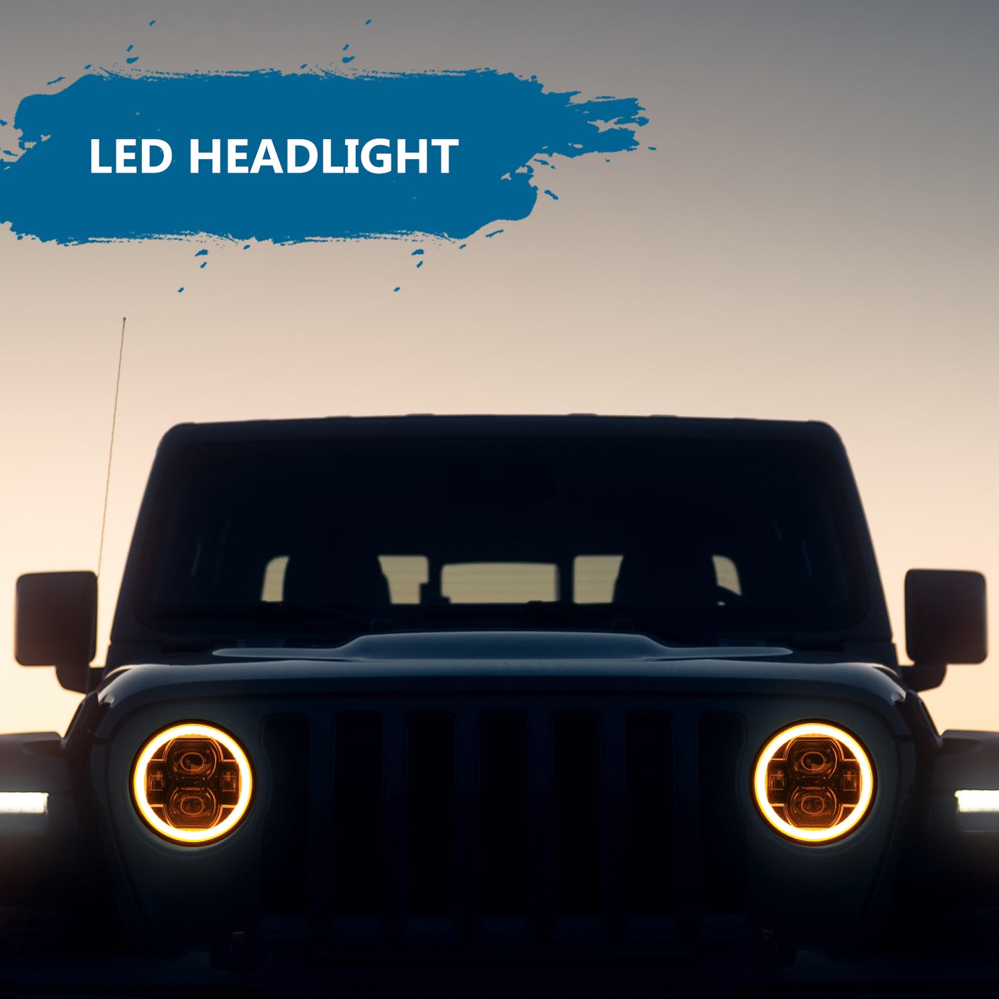 9 Inch LED Headlights with DRL & Turn Signals for 2018-2025 Jeep Wrangler JL JLU 4xe & Gladiator JT (2Pcs/Set)