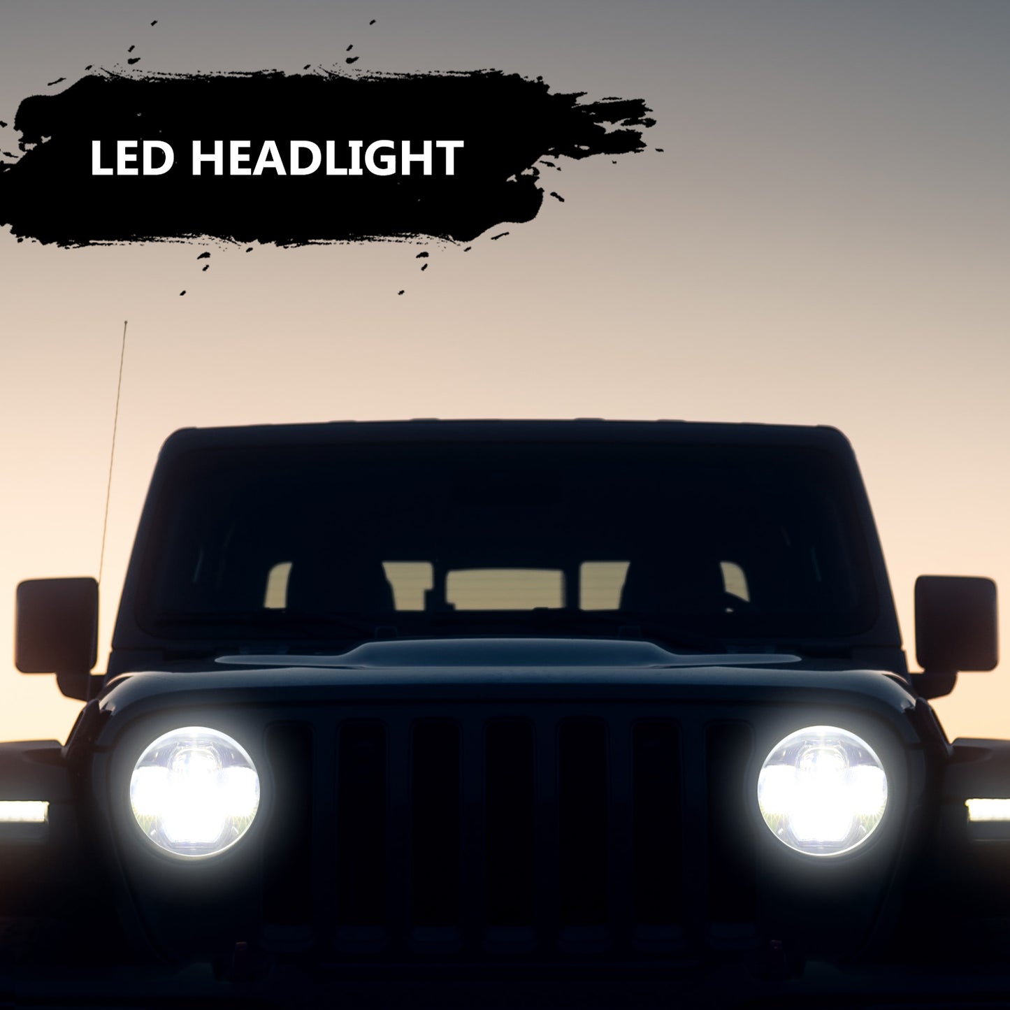 9 inch Black LED Headlights for 2018+ Jeep Wrangler JL 4xe and Jeep Gladiator (2Pcs/Set)