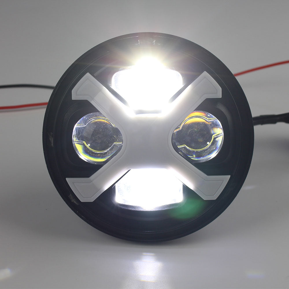 5.75" 60W New X-Shape LED Headlight with DRL for Harley-Davidson