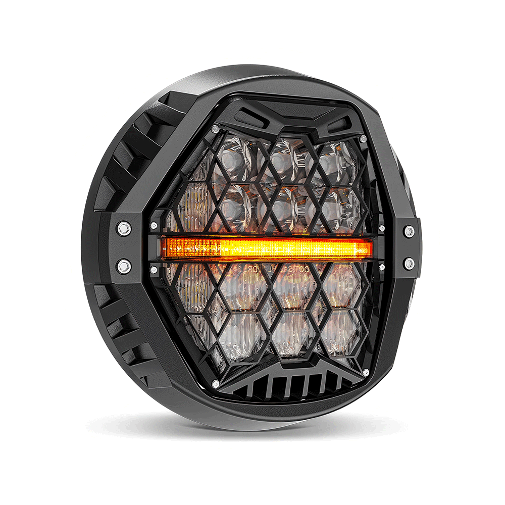 7" Honeycomb LED Headlights w/Bracket and DRL for Harley-Davidson