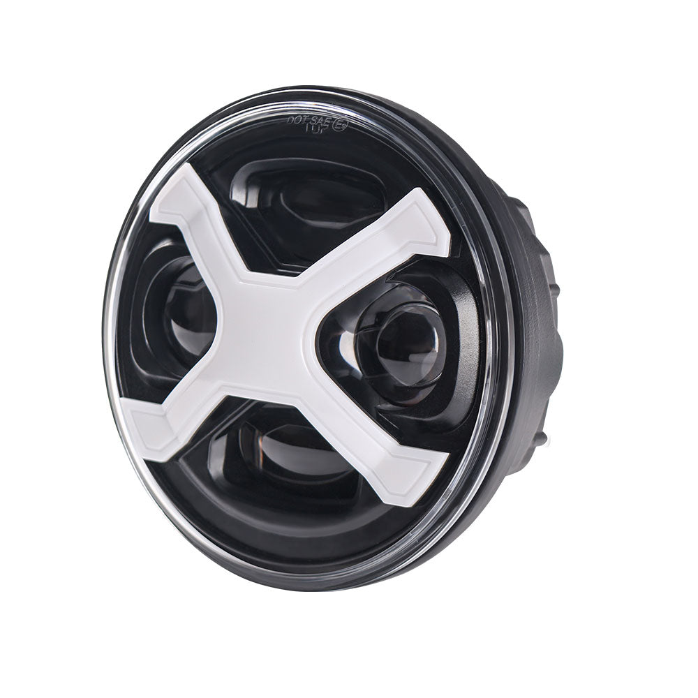 5.75" 60W New X-Shape LED Headlight with DRL for Harley-Davidson