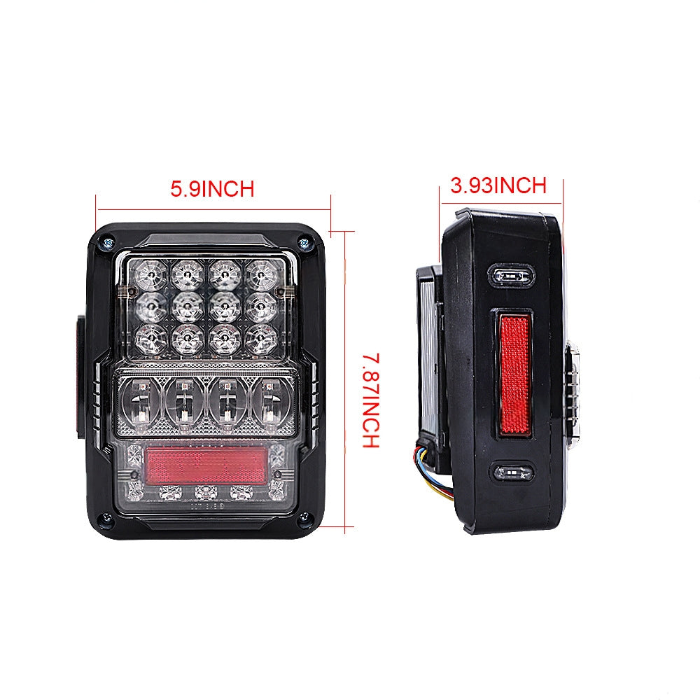 07"-18" Jeep Wrangler JK DOT 30W Black LED Tail Lights EMC Build-in (2Pcs/Set)