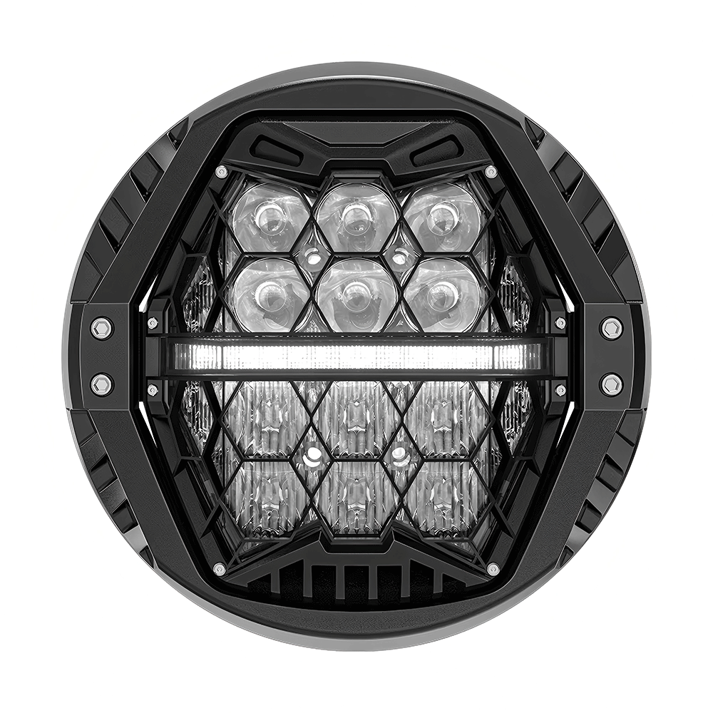 7" Honeycomb LED Headlights w/Bracket and DRL for Harley-Davidson