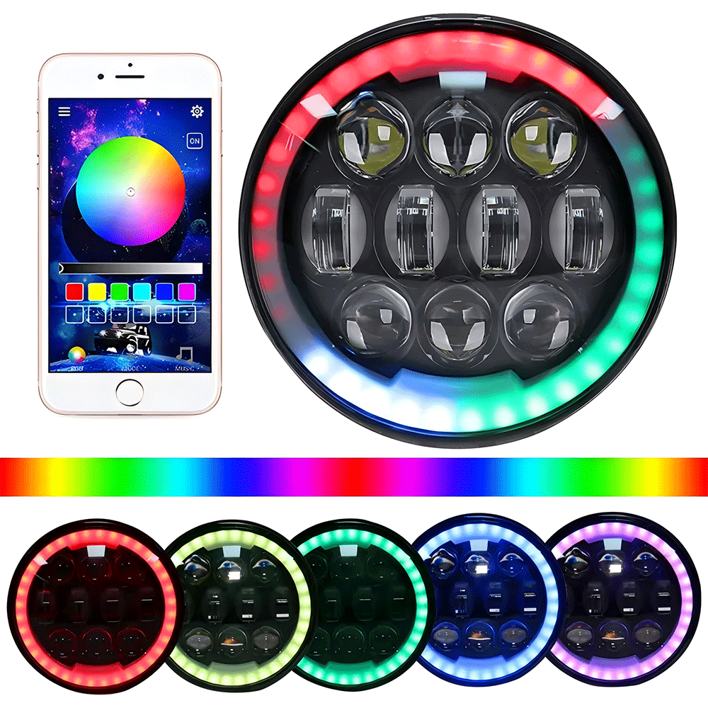 5.75 inch RGB LED Headlight for Harley Davidson
