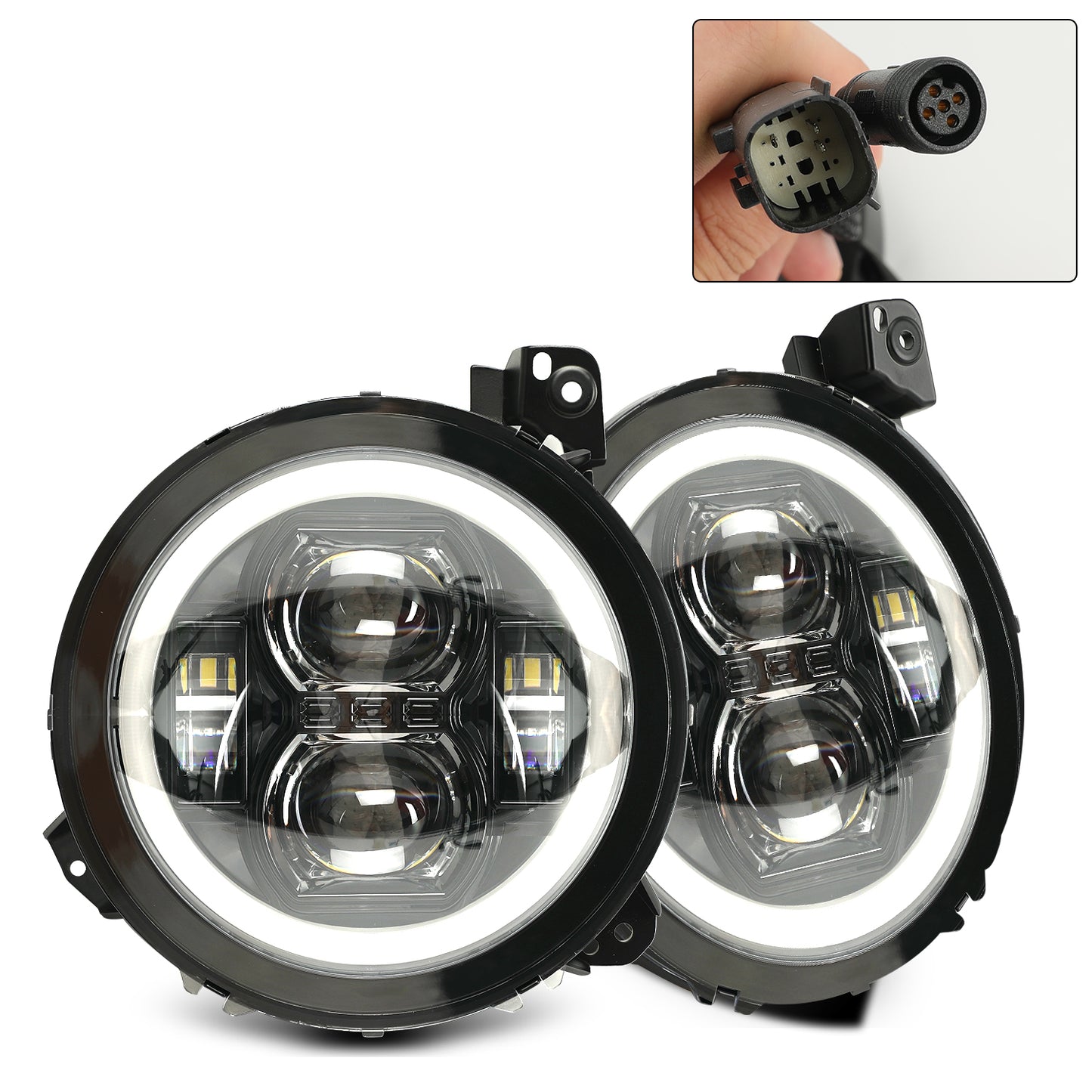 9" RGB Halo LED Headlights for "18-"25 Jeep Wrangler JL 4xe & Jeep Gladiator JT (2Pcs/Set)