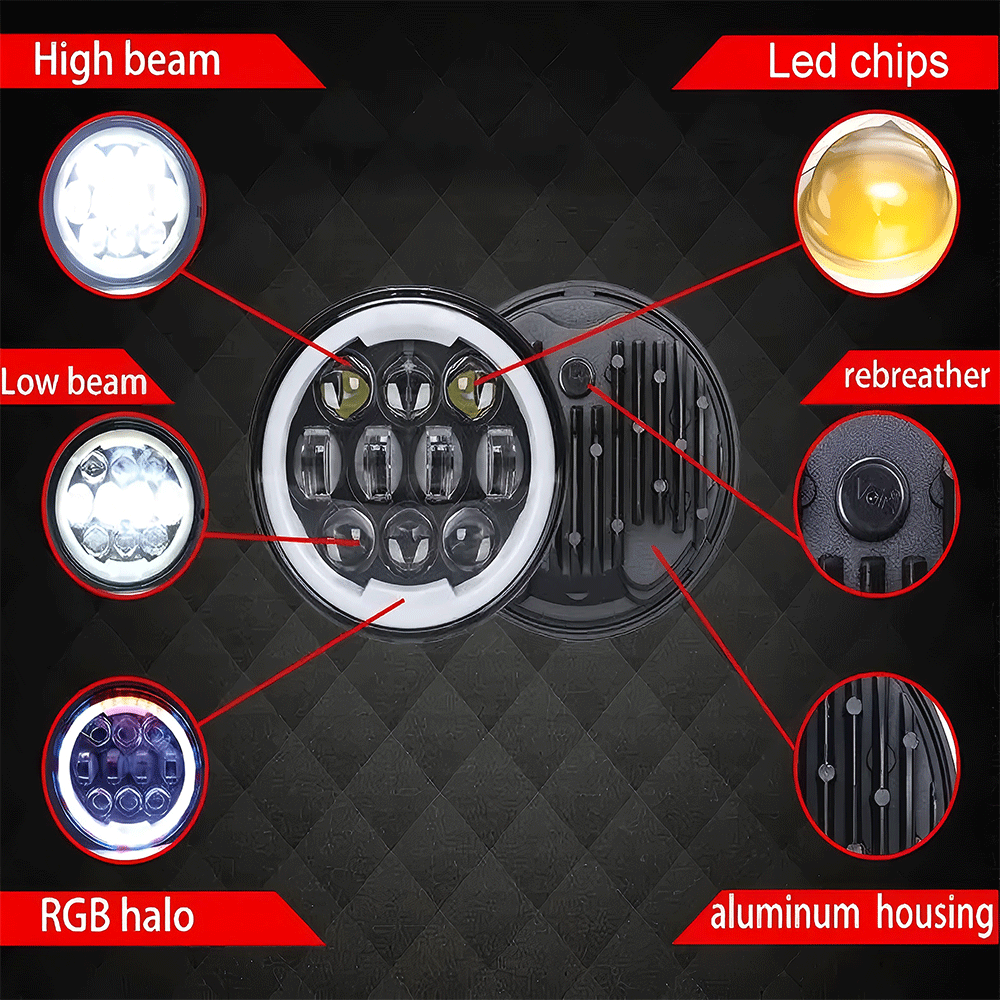 5.75 inch RGB LED Headlight for Harley Davidson