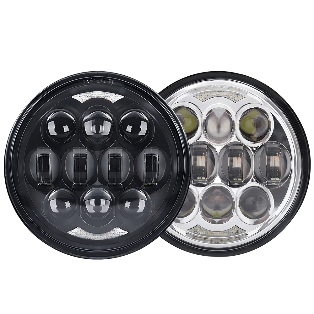5.75 Inch 80W LED Headlight for Harley - 10 Light Beads with Bright DRL