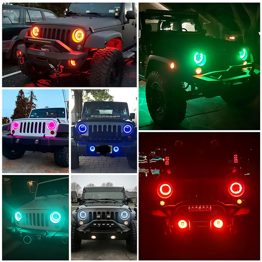 4-Inch 30W RGB LED Fog Lights for 2007-2018 Jeep Wrangler JK JLU