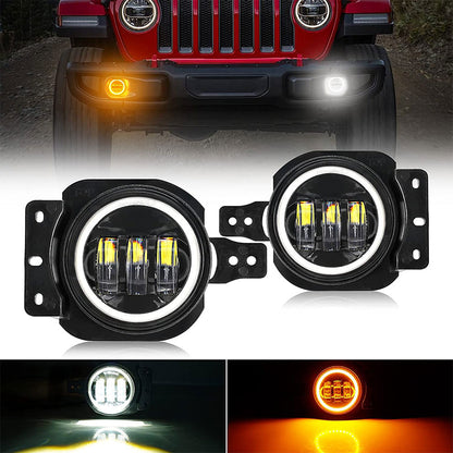 4" 60W Jeep Fog Lights with DRL & Turn Signal for '18-'25 Jeep Wrangle JL 4xe Gladiator JT