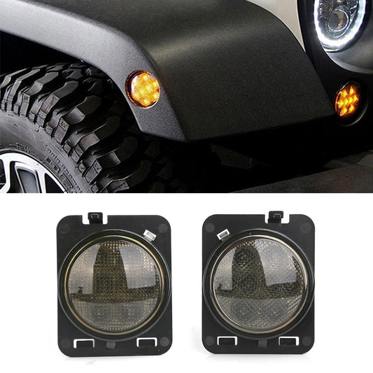 Smoked LED Side Marker Lights for 2007-2018 Jeep Wrangler JK JKU