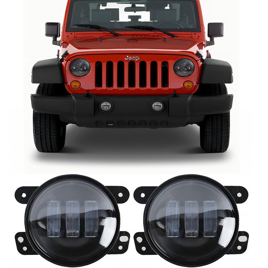 4 Inch 30W Black LED Fog Lights for 2007-2018 Jeep Wrangler JK JKU