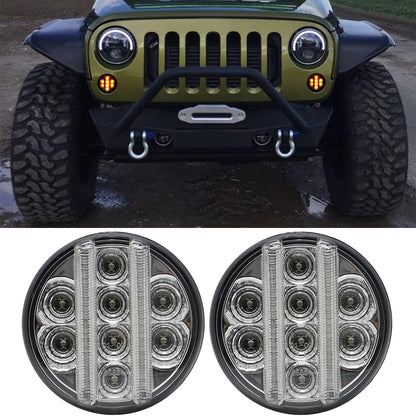 Jeep Wrangler JK Smoked/Clear Front Turn Signal Lights w/DRL and Sequential Turn Signal (2Pcs/Set)
