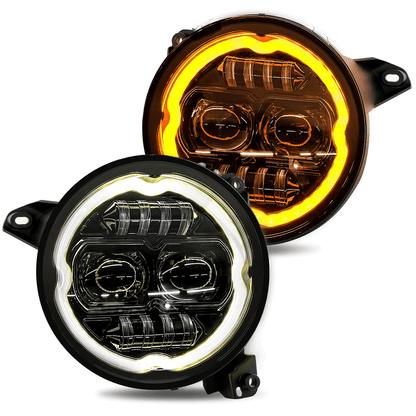 9 inch LED Headlights with DRL and Amber Turn Signals for 18'-25' Jeep Wrangler JL 4xe & Jeep Gladiator JT (2Pcs/Set)