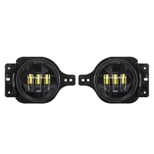 4 Inch 60W Black LED Fog Light Compatible with 2018-2025 Jeep Wrangler JL JLU, 4XE and Jeep Gladiator