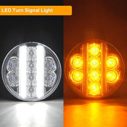 Jeep Wrangler JK Smoked/Clear Front Turn Signal Lights w/DRL and Sequential Turn Signal (2Pcs/Set)