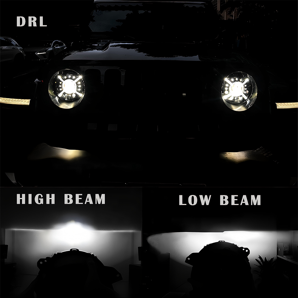 9-inch LED Headlights with DRL for 2018-2025 Jeep Wrangler JL 4xe & Gladiator (OEM Size)(2Pcs/Set)