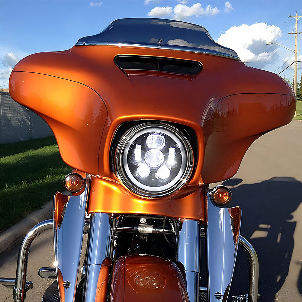 7" RGB LED Headlight with Wireless Remote for Harley Motorcycles