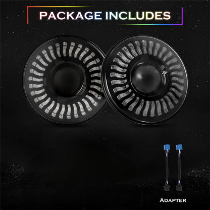 7" LED Lens Headlights with DRL & Turn Signal for 1976-2018 Jeep Wrangler CJ TJ LJ JK JKU (2pcs/set)