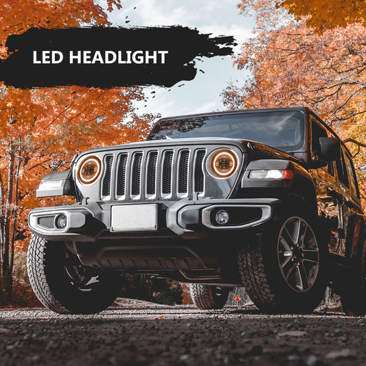 9" RGB Halo LED Headlights for "18-"25 Jeep Wrangler JL 4xe & Jeep Gladiator JT (2Pcs/Set)