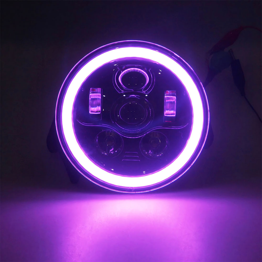 7" RGB LED Headlight with Wireless Remote for Harley Motorcycles