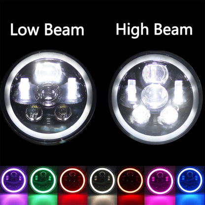 7" RGB LED Headlight with Wireless Remote for Harley Motorcycles