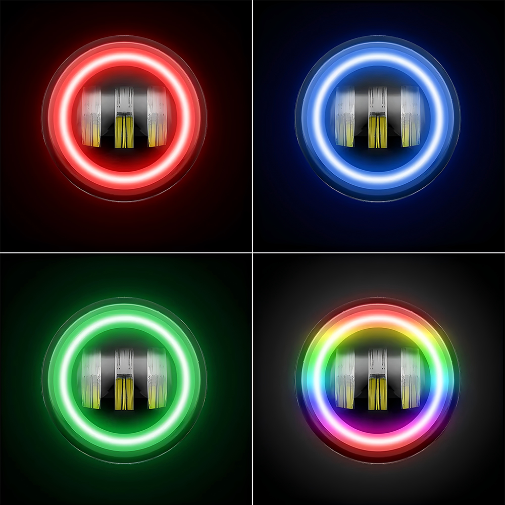 4-Inch 30W RGB LED Fog Lights for 2007-2018 Jeep Wrangler JK JLU