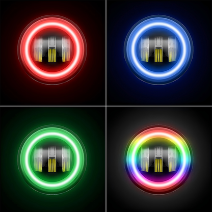 4-Inch 30W RGB LED Fog Lights for 2007-2018 Jeep Wrangler JK JLU