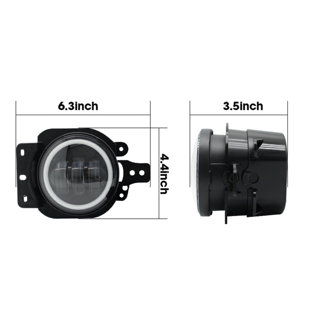 4" 60W Jeep Fog Lights with DRL & Turn Signal for '18-'25 Jeep Wrangle JL 4xe Gladiator JT