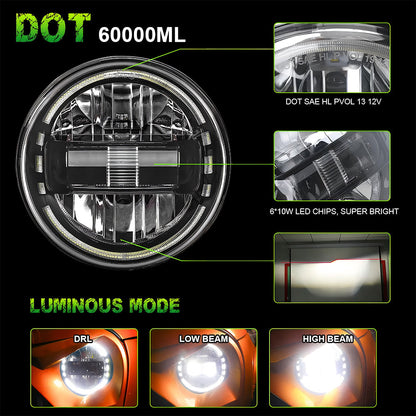 5.75"80W King Kong LED Headlight w/ DRL for Harley Davidson
