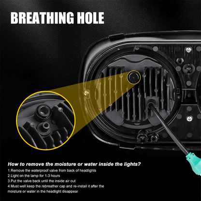 5.75" LED Headlights Dual Lens 105W Chrome/Black for Harley '98-'13 Road Glide