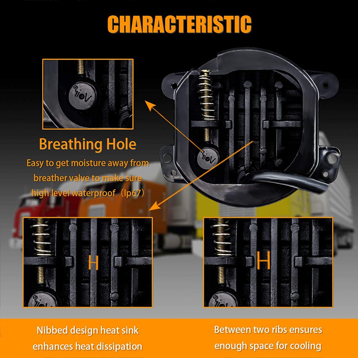 4 inch 30W LED Fog Lights with DRL and Amber Turn Signal for 2007-2018 Jeep Wrangler JK JKU (2Pcs/Set)