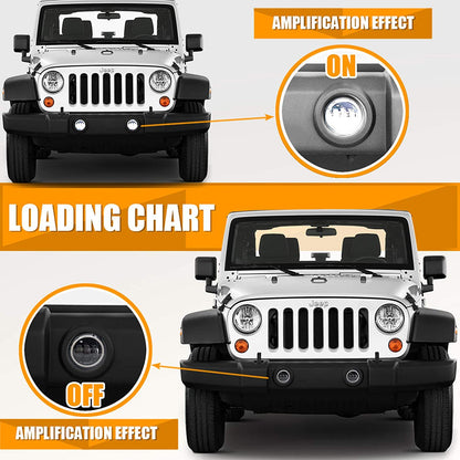 7" Headlight & 4" Fog Light Combo w/ DRL & Turn Signal for 07"-18" Jeep Wrangler JK JKU